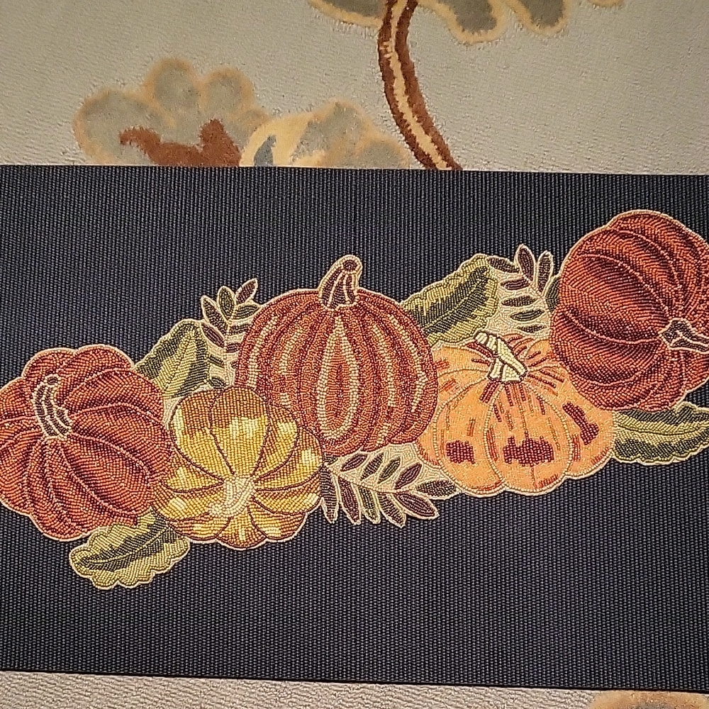 Pier 1 Autumn Pumpkin Table Runner